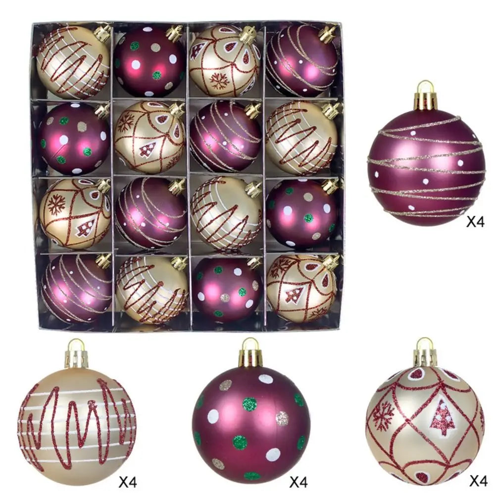 16-Piece Multicolor Christmas Ball Ornaments Set – 6cm
