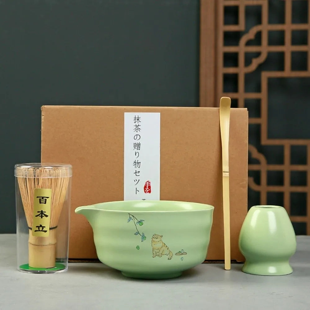 Japanese Matcha Tea Set – Bamboo Whisk, Bowl & Scoop