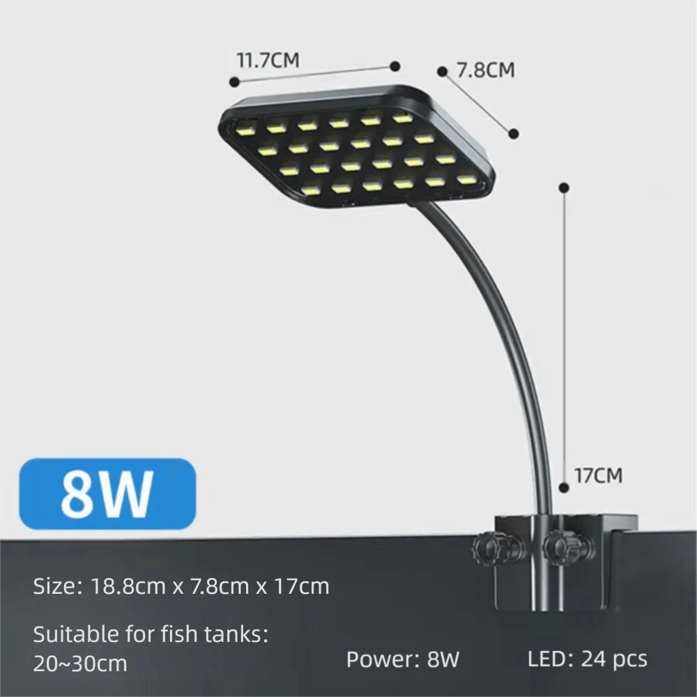 Super Slim RGB LED Aquarium Light Clip-On Fish Tank Lamp