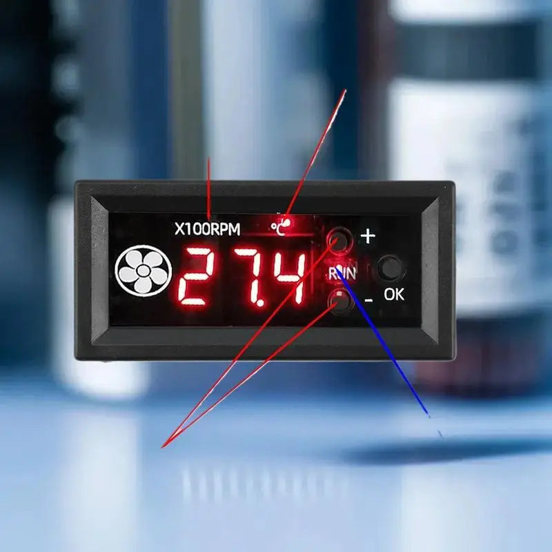 12V 4-Wire PWM Fan Speed Controller – Digital Temp Display