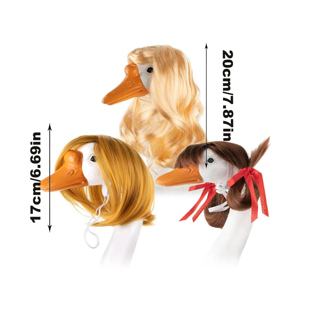 3-Pack Crocheted Goose Wig Costume Set – Porch Décor Accessory