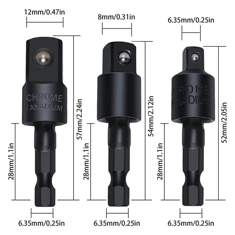 6-Pc Right Angle Drill Attachment Set – 105° & Socket Adapters