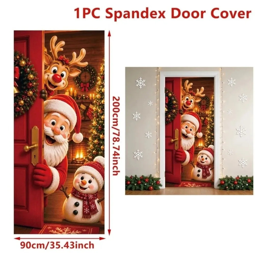 Christmas Door Cover Banner 90x200cm Holiday Décor
