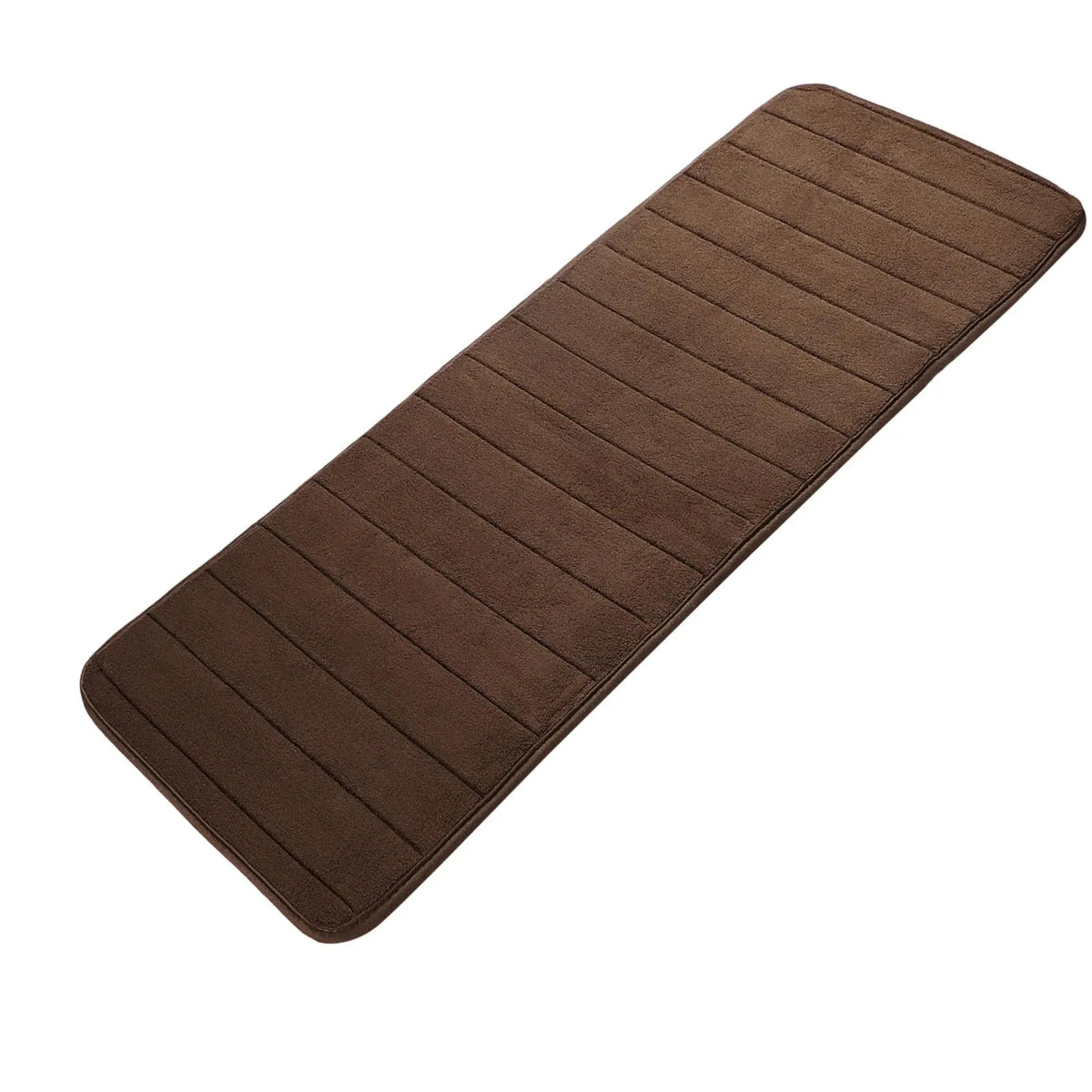 VIBE Memory Foam Bath Runner Rug – Brown Non-Slip 47 Inch