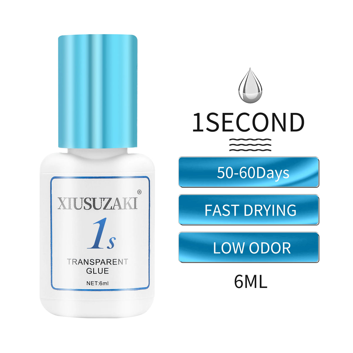 XIUSUZAKI 6ml Fast-Drying Lash Extension Glue – Low Irritation