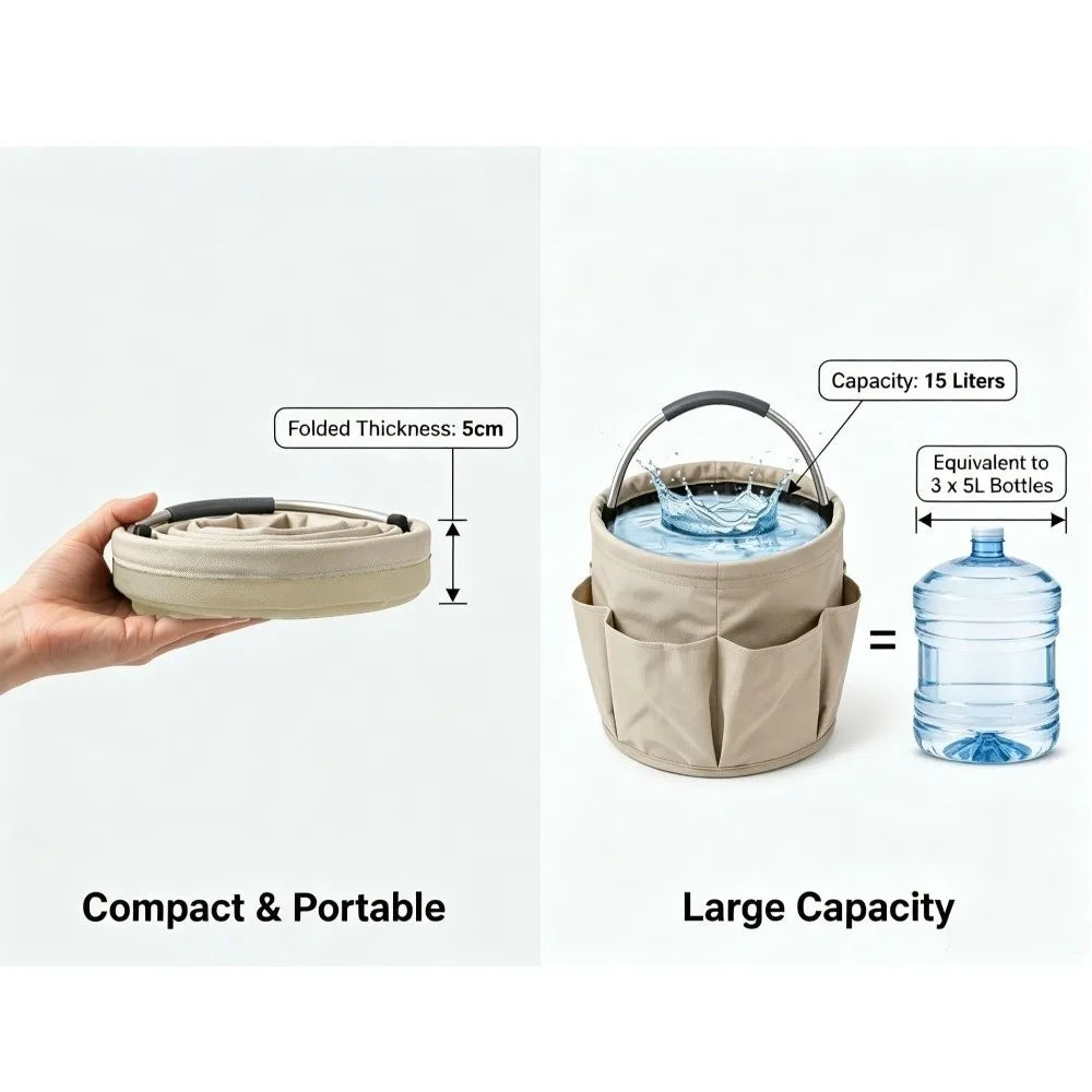 17L Foldable Storage Caddy Bag – Cleaning, Car Wash & Picnic