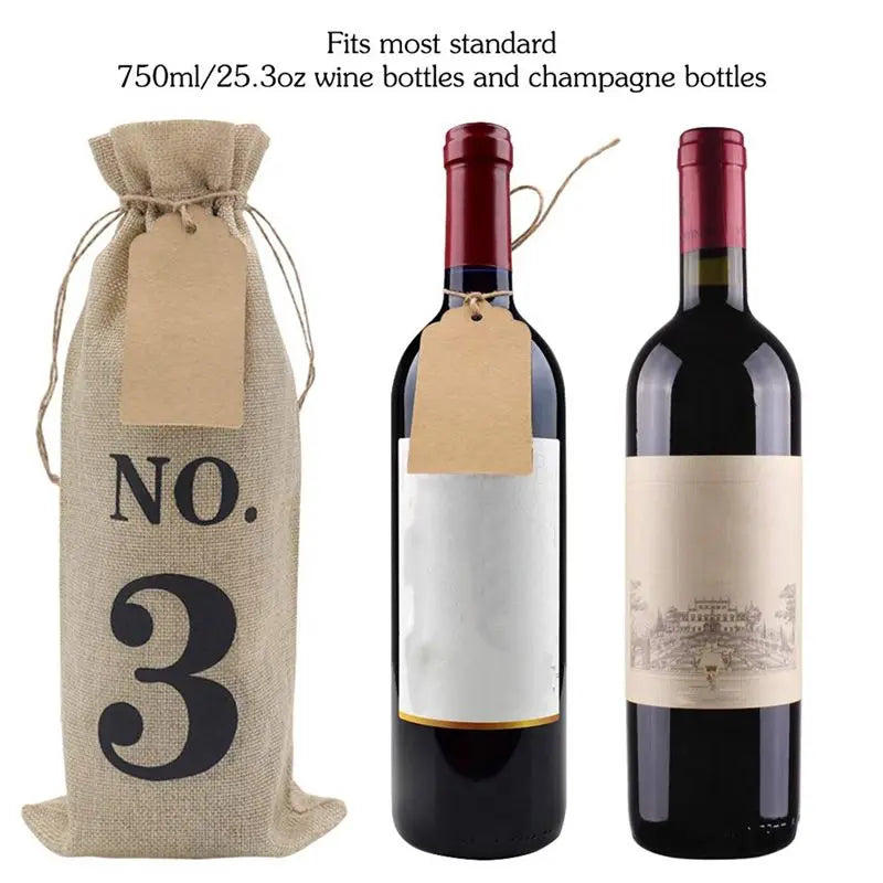 20-Pack Numbered Burlap Wine Bags | Blind Wine Tasting Gift