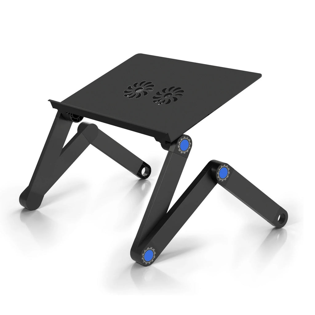 EGYAL Aluminum Laptop Lap Desk Dual Fan Cooling Stand & Mouse Pad