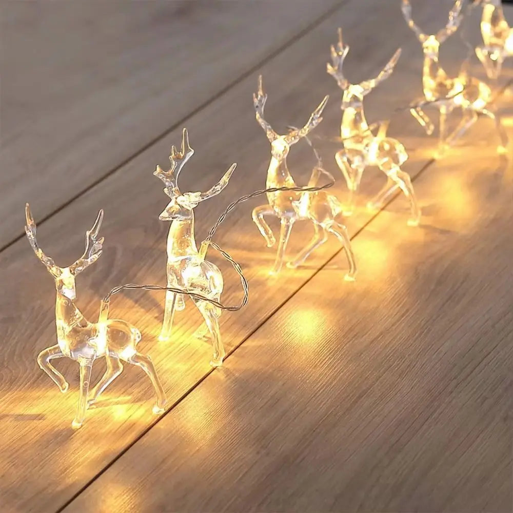3D Reindeer String Lights 1.5m 10 LED Battery Powered Indoor