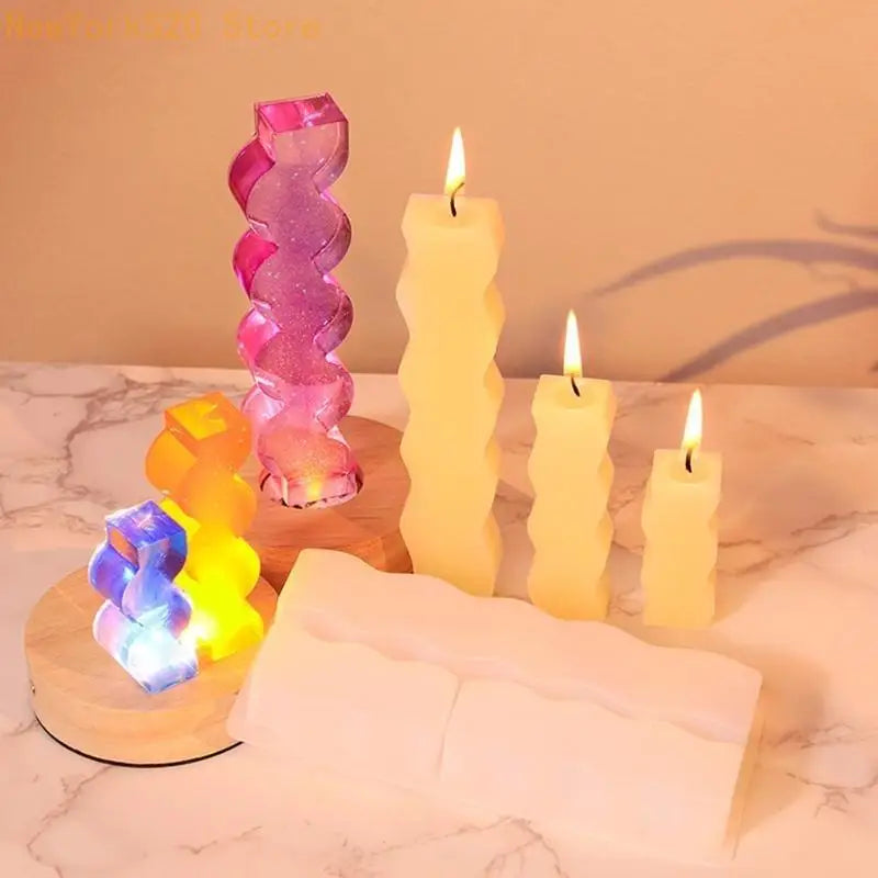 3-in-1 Silicone Long Mold – Wave Heart Round Soap & Baking