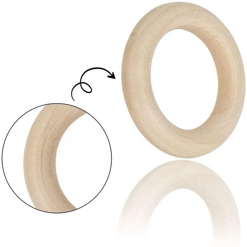 200PCS Natural Wood Rings 55mm – DIY Crafts & Jewelry Making