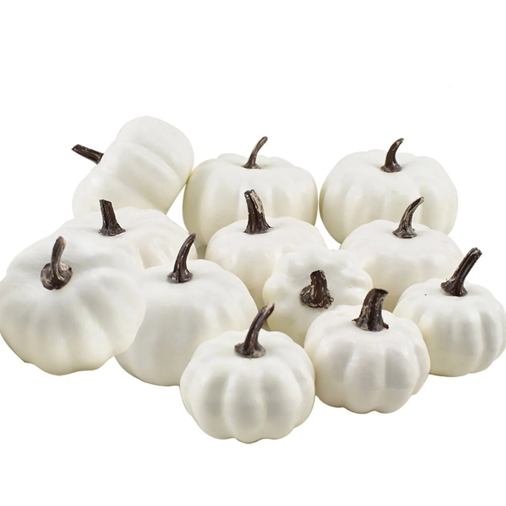7-Piece Artificial Pumpkin Set – Fall Halloween Harvest Décor