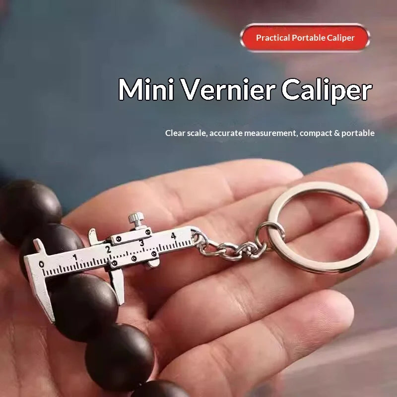 Mini Vernier Caliper Keychain – Zinc Alloy Pocket Measuring Tool