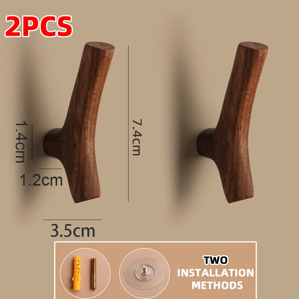Tree Branch Wooden Wall Hook – Coat, Bag & Key Organizer