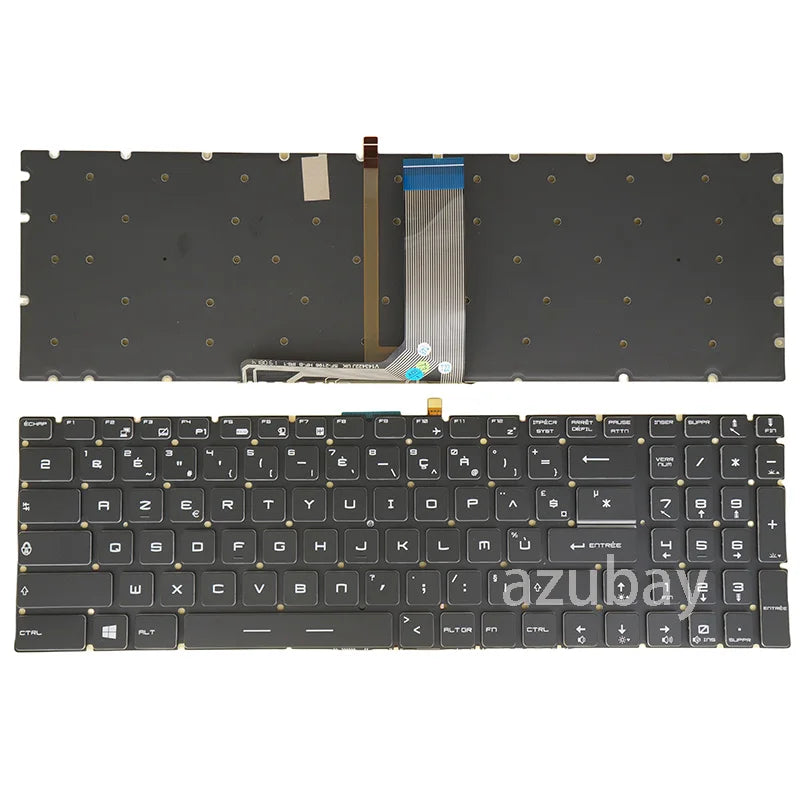 AZUBAY MSI WS63 Replacement Keyboard – White Backlit Multi-Lang