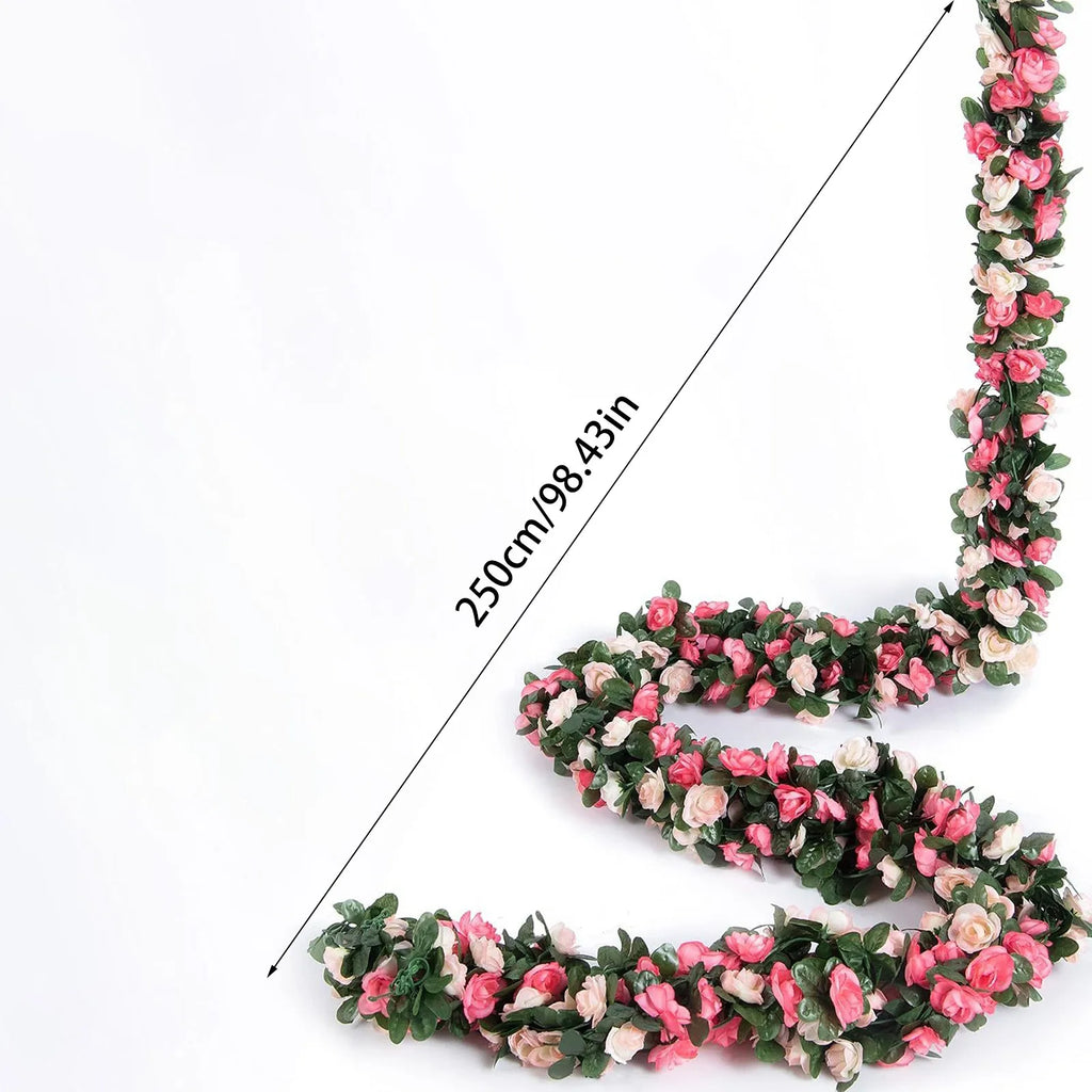 2.5m Artificial Rose Vine Garland for Wedding & Home Decor