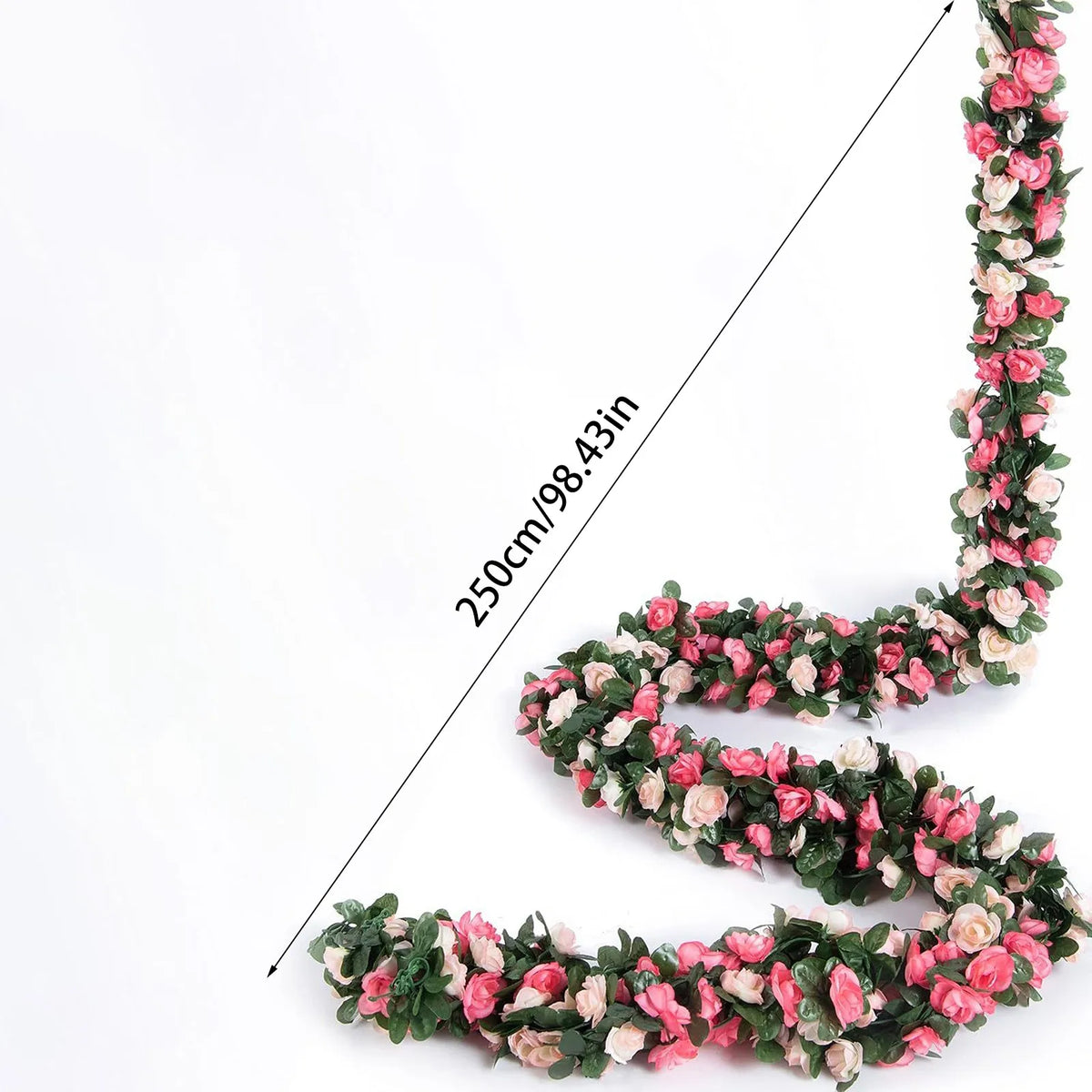 2.5m Artificial Rose Vine Garland for Wedding & Home Decor