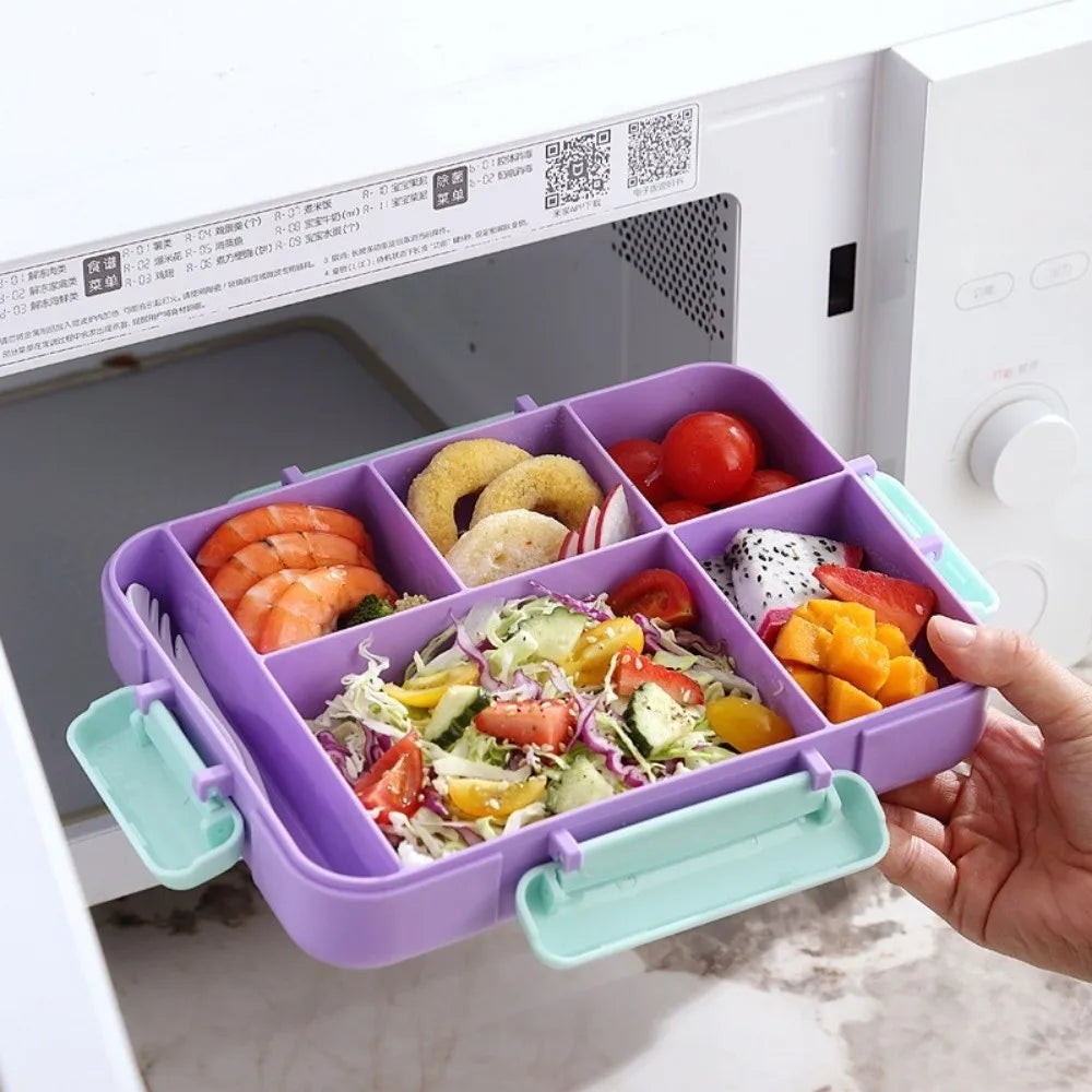 Cartoon Student Lunch Box – Leak-Proof, Microwave Safe, 1200ml