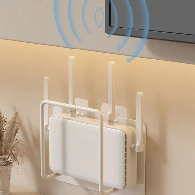 Wall Mount Router Stand Rack – No Drill Wi-Fi Cable Organizer
