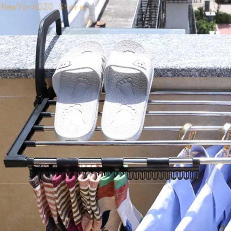 Folding Stainless Steel Drying Rack – Balcony & Laundry Holder