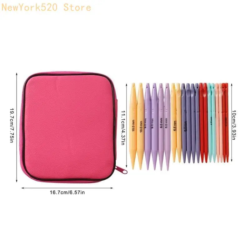 10-Pair Interchangeable Circular Knitting Needle Set with Case