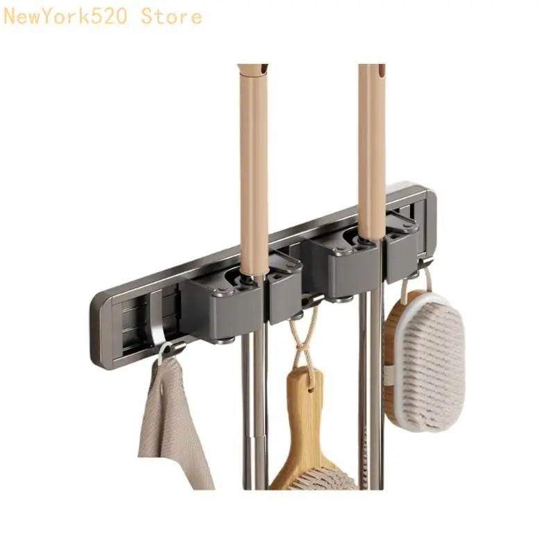 Adhesive Mop & Broom Holder with Adjustable Clamps – VIBE