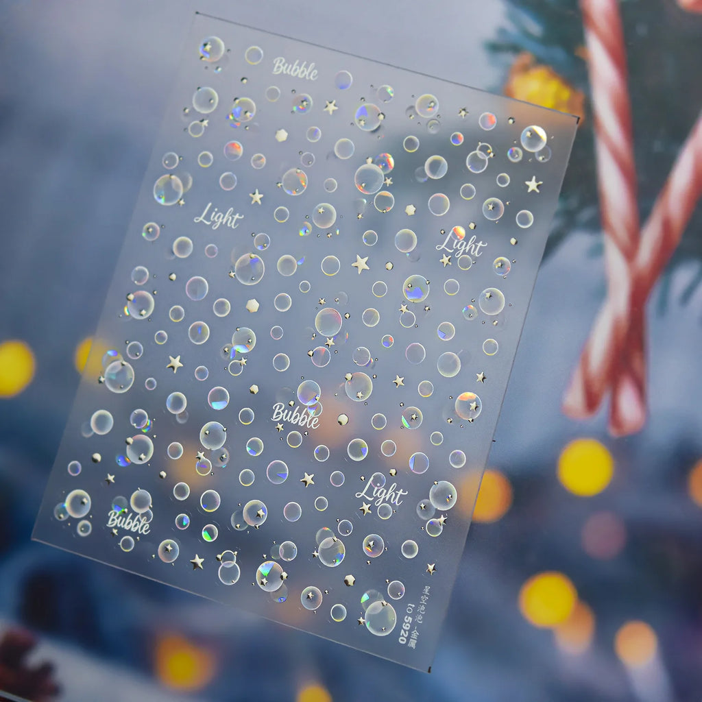 5D Bubble Nail Art Stickers – Shell Light DIY Manicure Decals