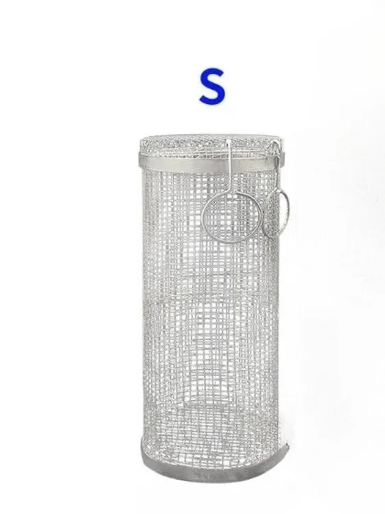 Rolling BBQ Grill Basket – 304 Stainless Steel Mesh Cylinder