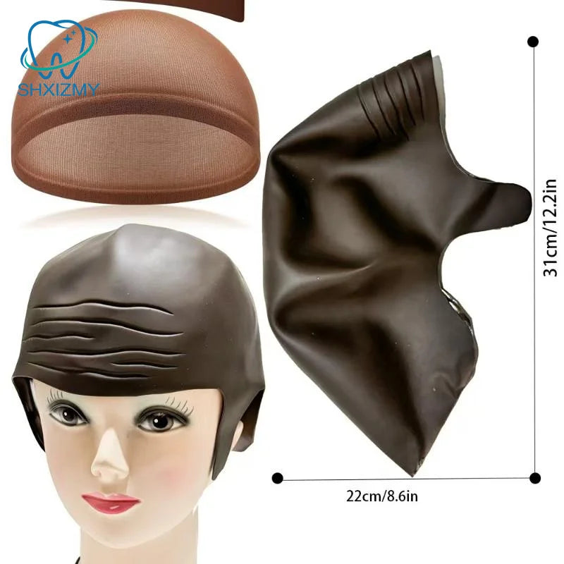 Realistic Latex Bald Cap – Halloween Cosplay Skull Wig Set