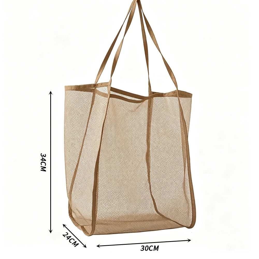 KindFuny Extra Large Mesh Beach Bag – Foldable Net Tote