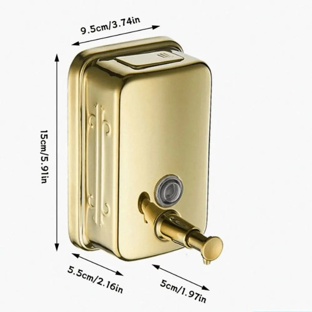 Gold Wall Mount Soap Dispenser – 304 Stainless Steel 500ml