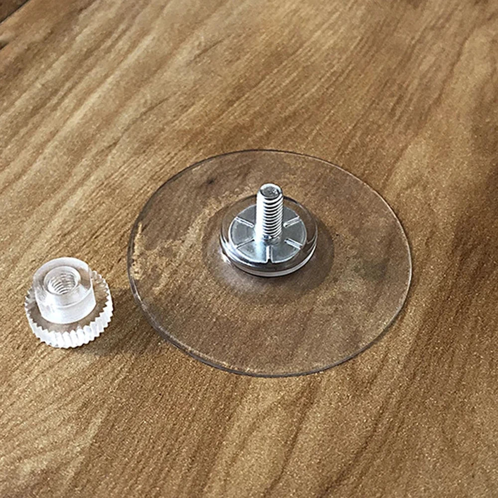 PVC Suction Cup Hooks with Screw Nuts – Clear Strong Wall Hooks