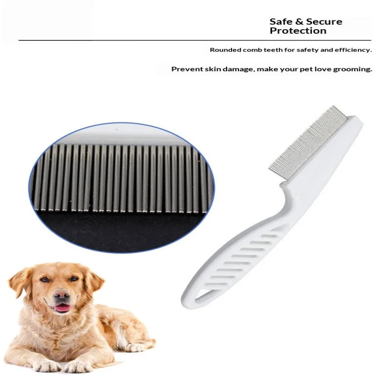 Pet Flea Comb – Fine Tooth Detangling Brush for Cats & Dogs