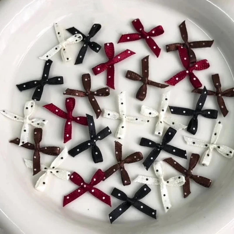 20Pcs Wave Dot Fabric Bow Nail Art Charms – DIY Nail Decor