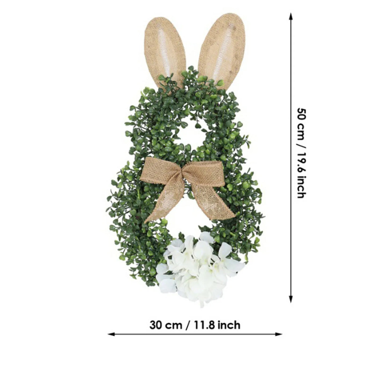 Easter Egg Wreath with Bow Ribbon – 18" Handmade Door Decor