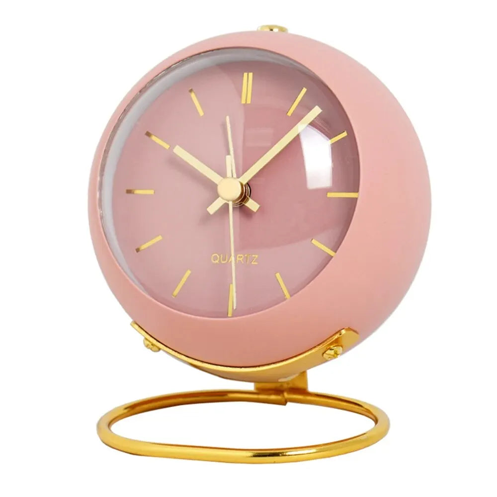 Nordic Minimalist Desk Alarm Clock – Silent Luminous Quartz