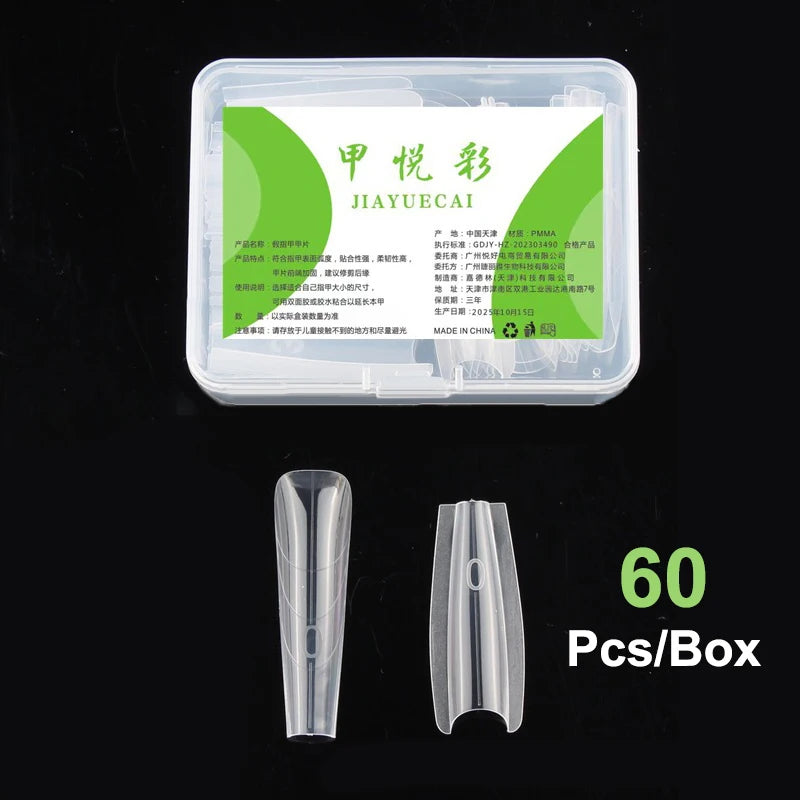 Sandwich Dual Nail Forms 60pcs – 15 Sizes Coffin & Almond