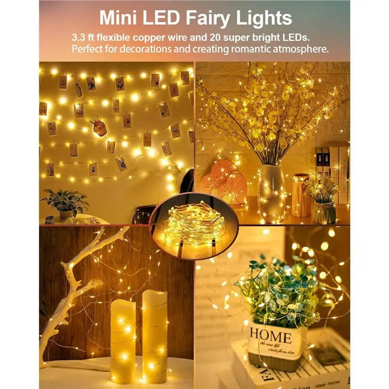 40-Pack Battery Fairy Lights 3.3Ft 20 LED Warm White String