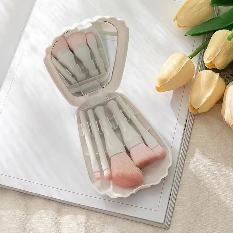 SHXIZMY 6-Piece Portable Makeup Brush Set with Roll-Up Case