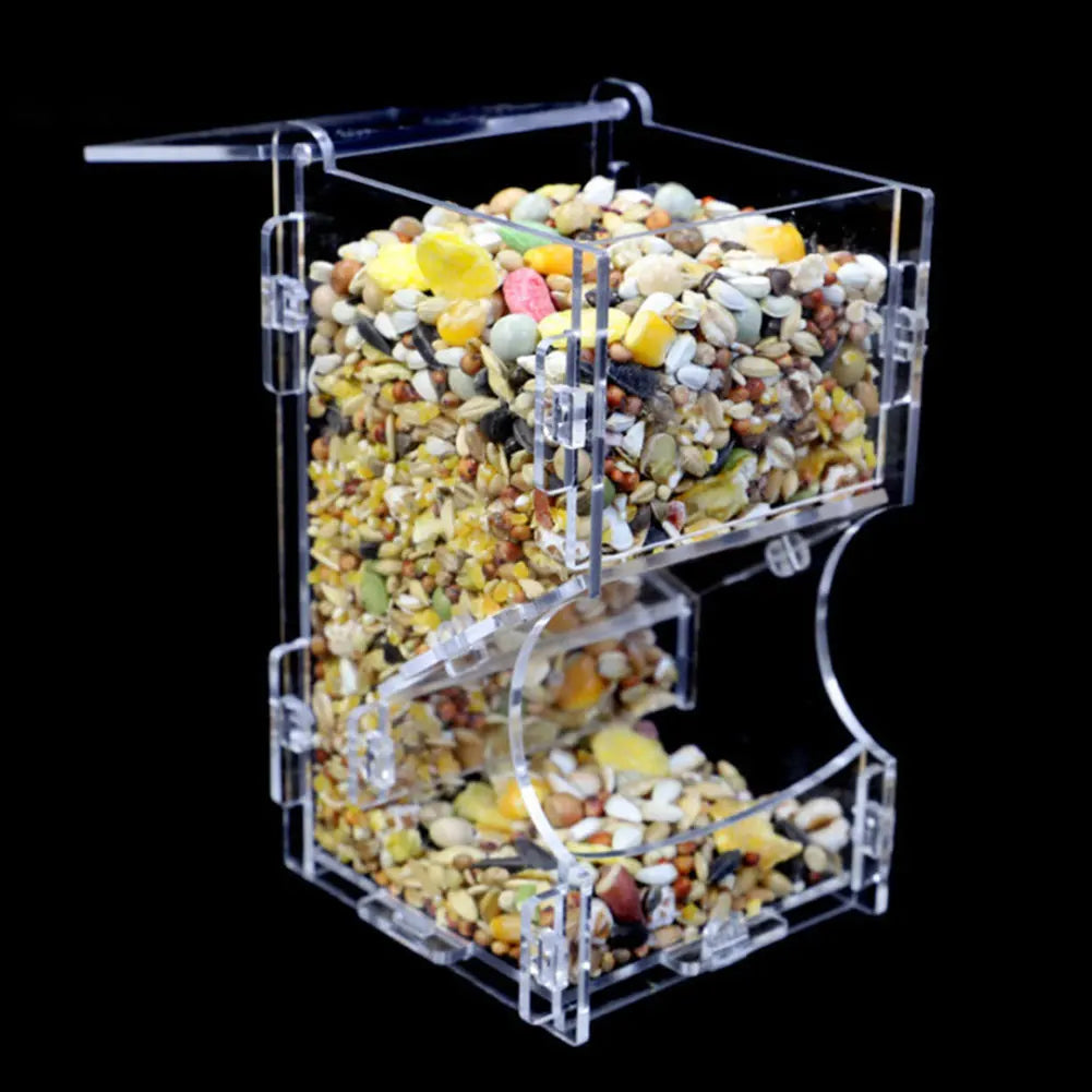 Acrylic Hamster Automatic Food Feeder Dispenser for Small Pets
