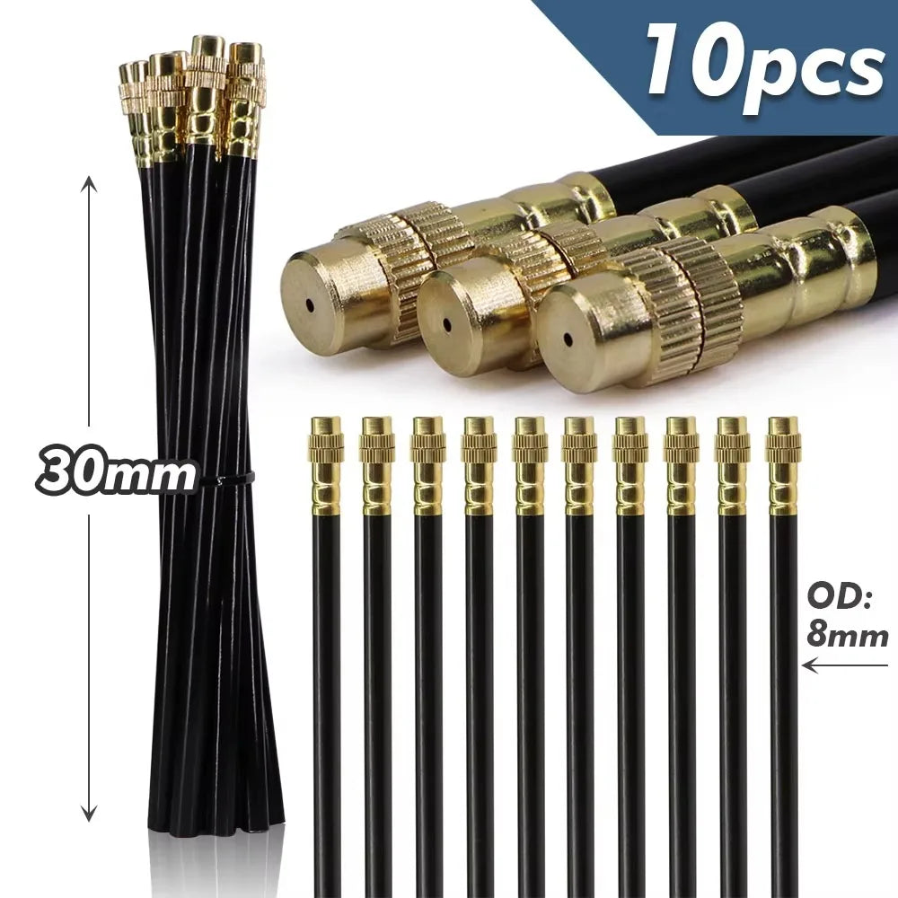 360° Brass Misting Nozzles 5/10 Pack – 20/30/50cm Adjustable
