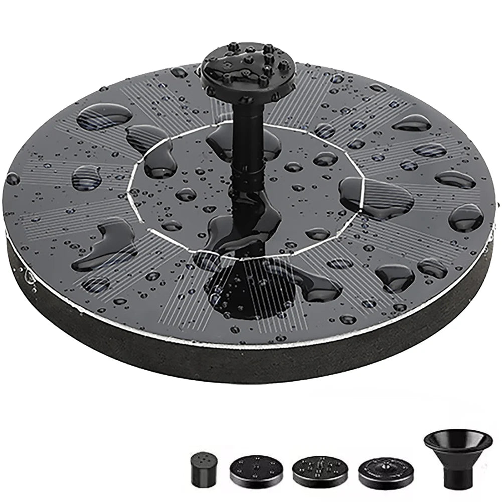 1W Solar Floating Fountain Pump – 6 Nozzles, Garden Pond