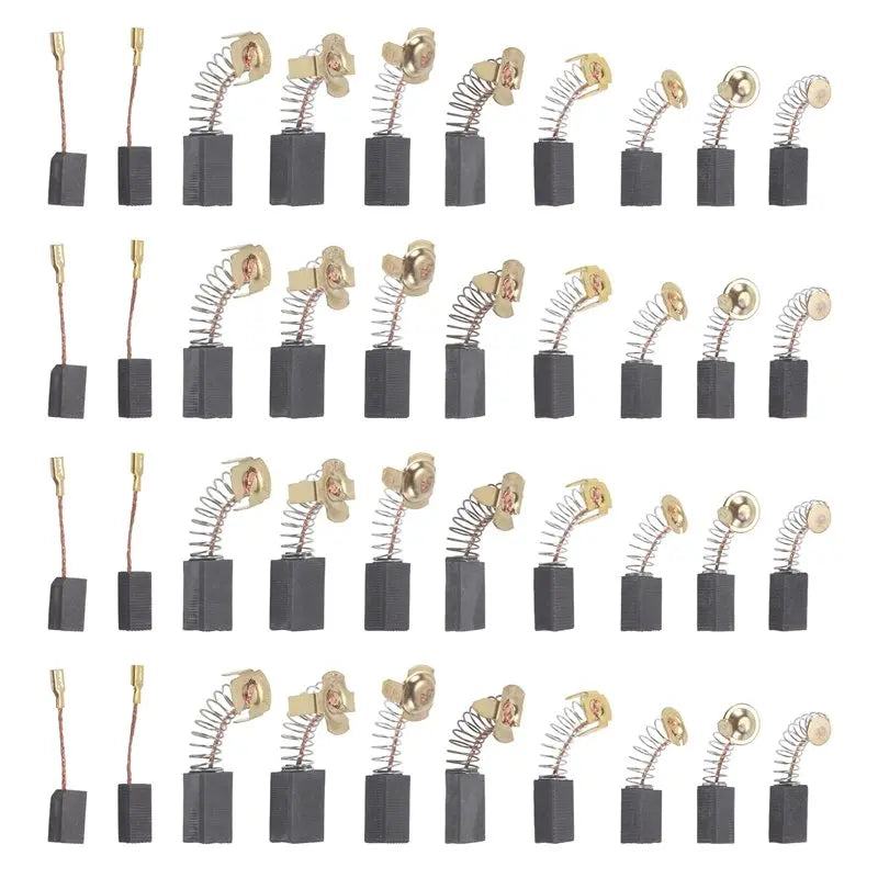 40-Pack Electric Motor Carbon Brushes Set – 10 Sizes