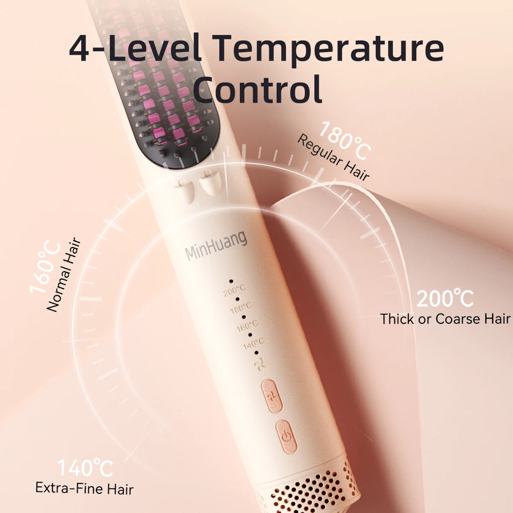Ceramic Hair Straightener Brush – Fast Heating, 52 Teeth
