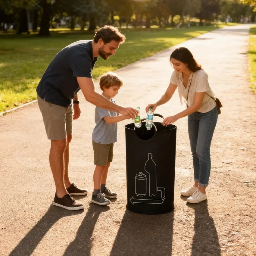 115L Folding Bottle Storage Bag Large Capacity Aluminum Handle Bin
