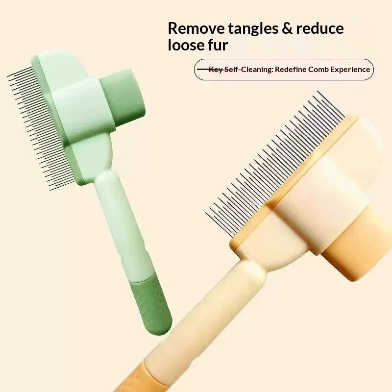 Self-Cleaning Pet Hair Comb – One-Button Dog & Cat Brush