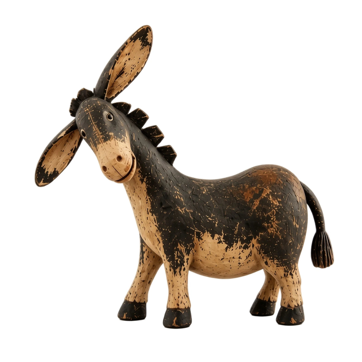 Rustic Donkey Figurine – Farmhouse Tabletop Decor Ornament