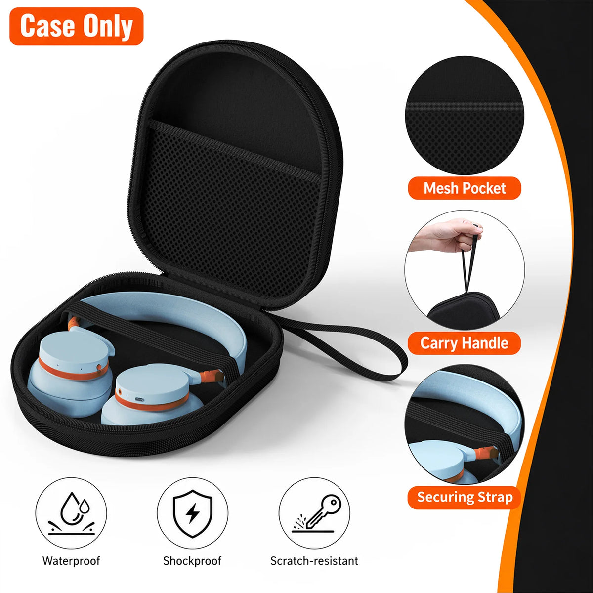 Hard Shell Headphone Case – Universal Travel Storage Bag