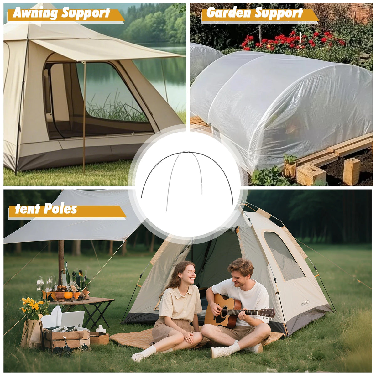 Aluminum Alloy Pre-Assembled Tent Pole Replacement Kit