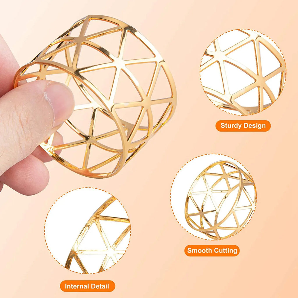 32-Pack Gold Round Mesh Metal Napkin Rings – Weddings & Parties
